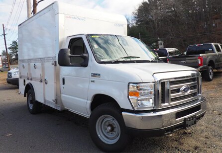 2018 Ford E350 10' Duracube Box Truck shown
