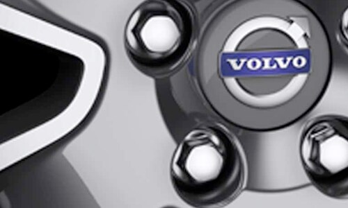 Closeup of Volvo tire and rim