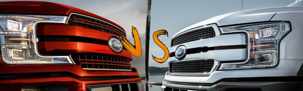2019 Ford F-150 vs 2018 Ford F-150 at Bowen Scarff Ford in Kent WA near Seattle.png A look at a red 2019 Ford F-150 head to head against a white 2018 Ford F-150 in a comparison shot at Bowen Scarff near Seattle