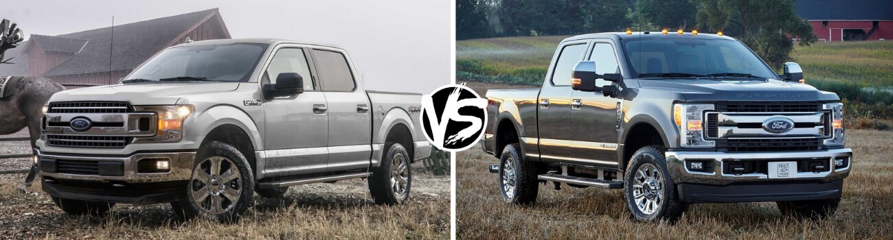 2019 Ford F-150 vs 2019 Ford F-250 Super Duty Bowen Scarff Ford Kent, WA.png Side to side exterior truck comparison of the 2019 Ford F-150 vs 2019 Ford F-250 Super Duty