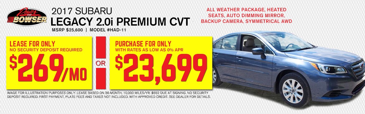2017 Subaru Legacy at Bowser