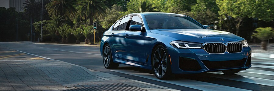 Blue 2021 BMW 530i Lease Deal Hialeah