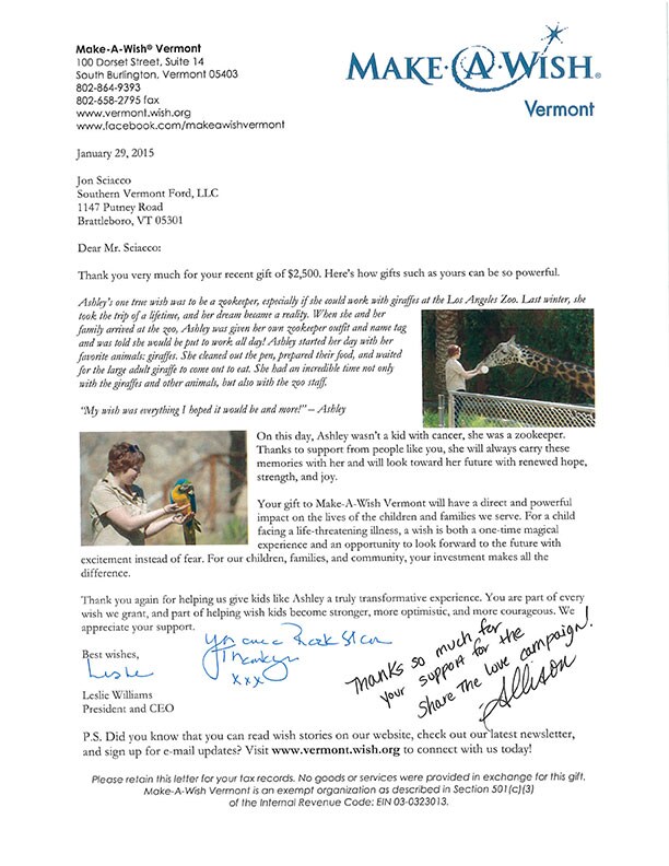 Make-a-Wish VT