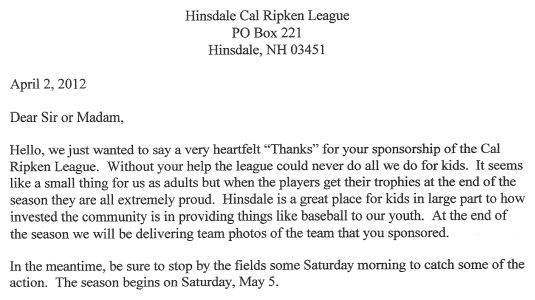 Hinsdale Cap Ripken League