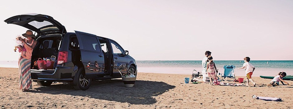 Family takes 2017 Dodge Grand Caravan to the beach