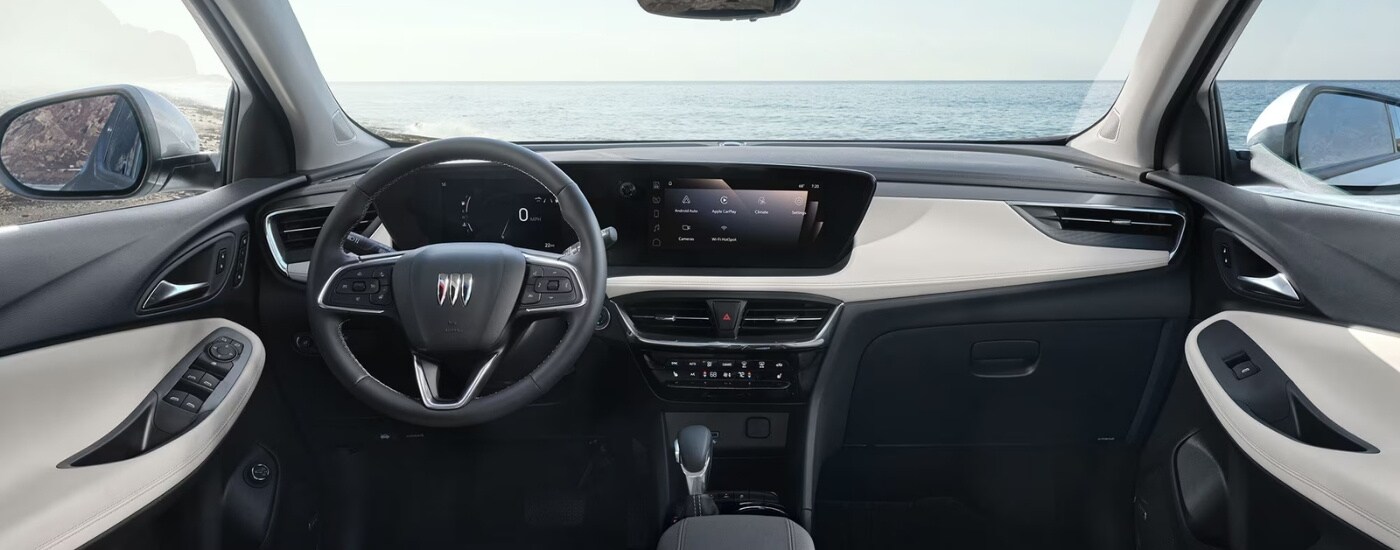 The white interior of a 2025 Buick Encore GX.