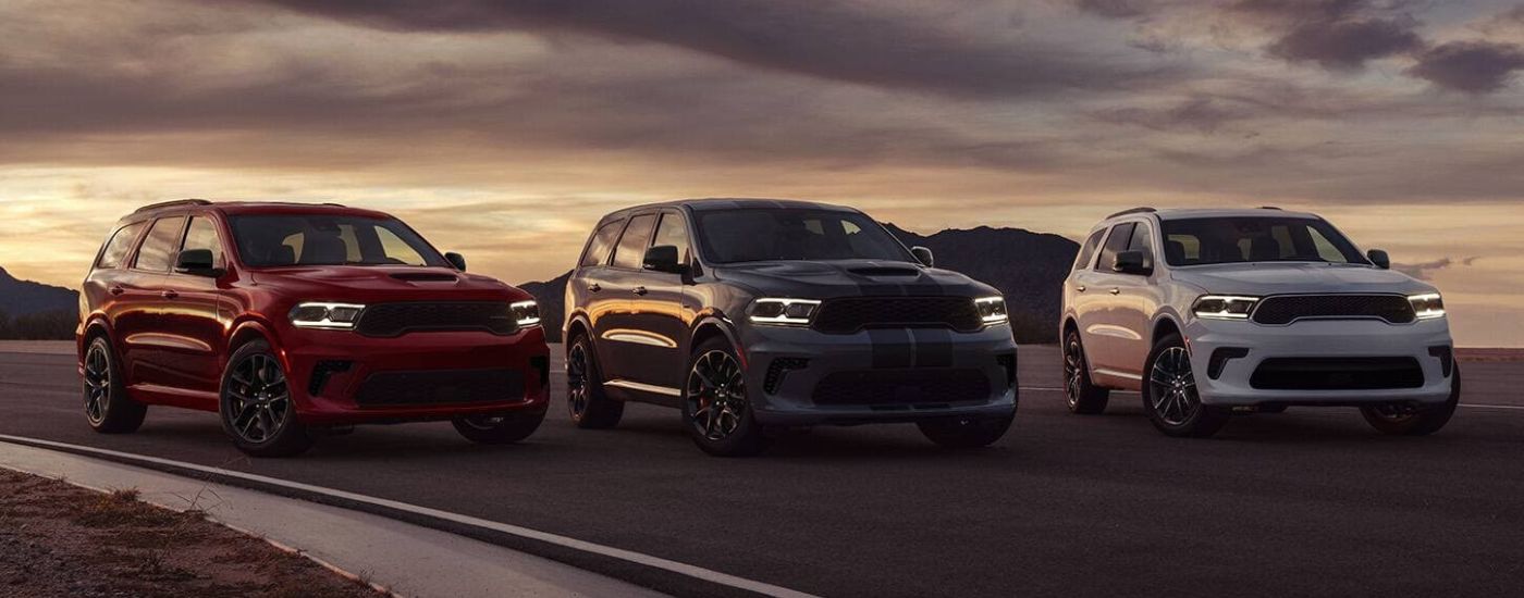 wlp - 2024 Dodge Durango Dealer Near North Miami - Trio.jpg Three 2024 Dodge Durangos parked off-road