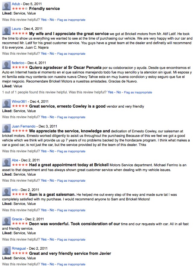 Brickell honda service reviews #7