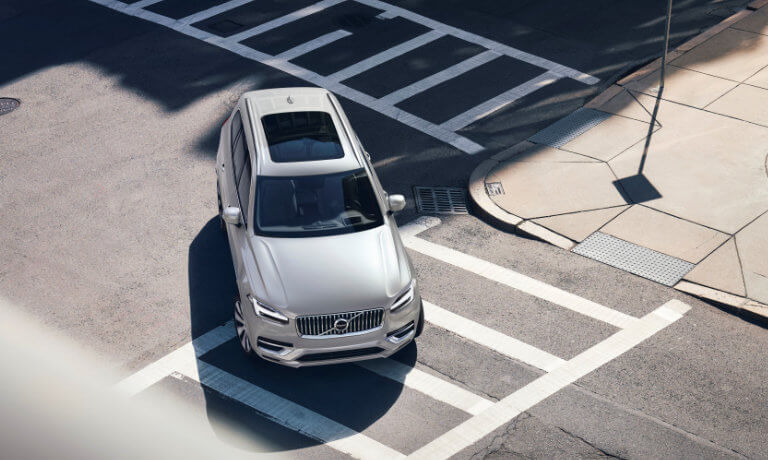 2021 Volvo XC90 driving through a city