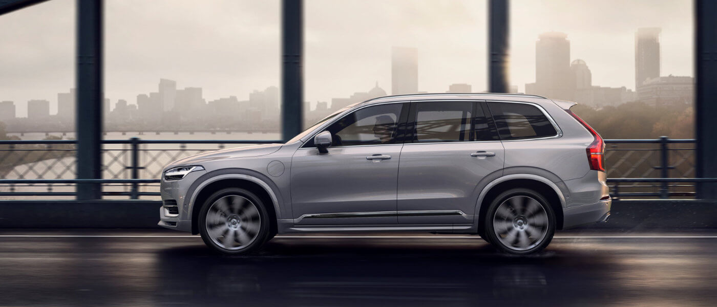 2021 Volvo XC90 driving on a bridge side exterior