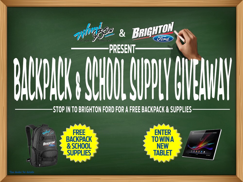 Ford Dealership Backpack Giveaway