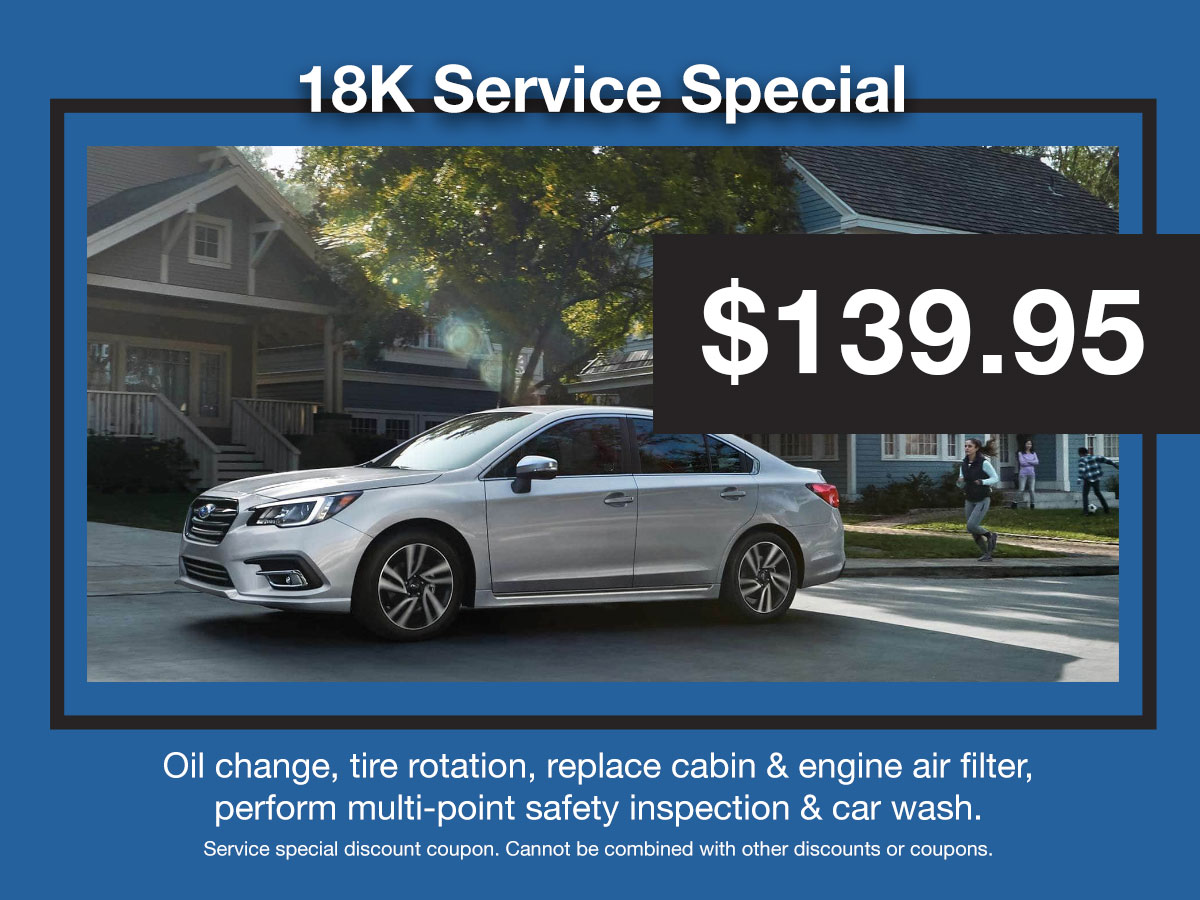 Subaru Rear 18,000 Mile Interval Service Special Coupon Subaru 18,000 Mile Interval Service Coupon