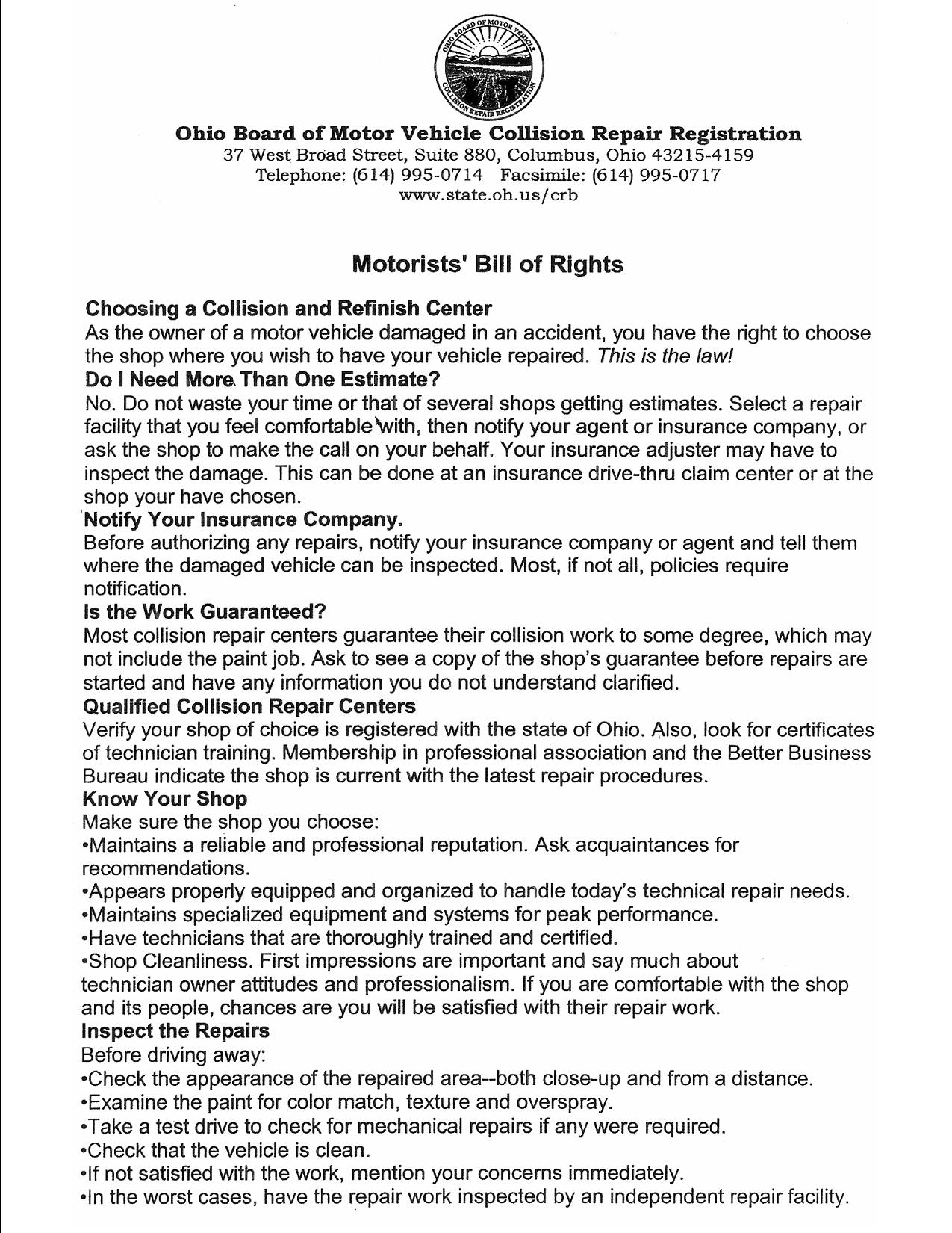 Motorist Bill of Rights
