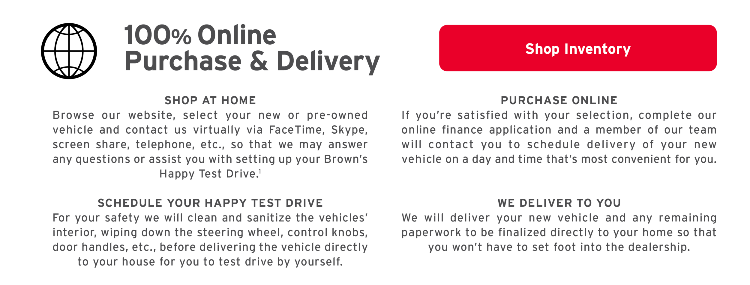 100% Online Purchase & Delivery