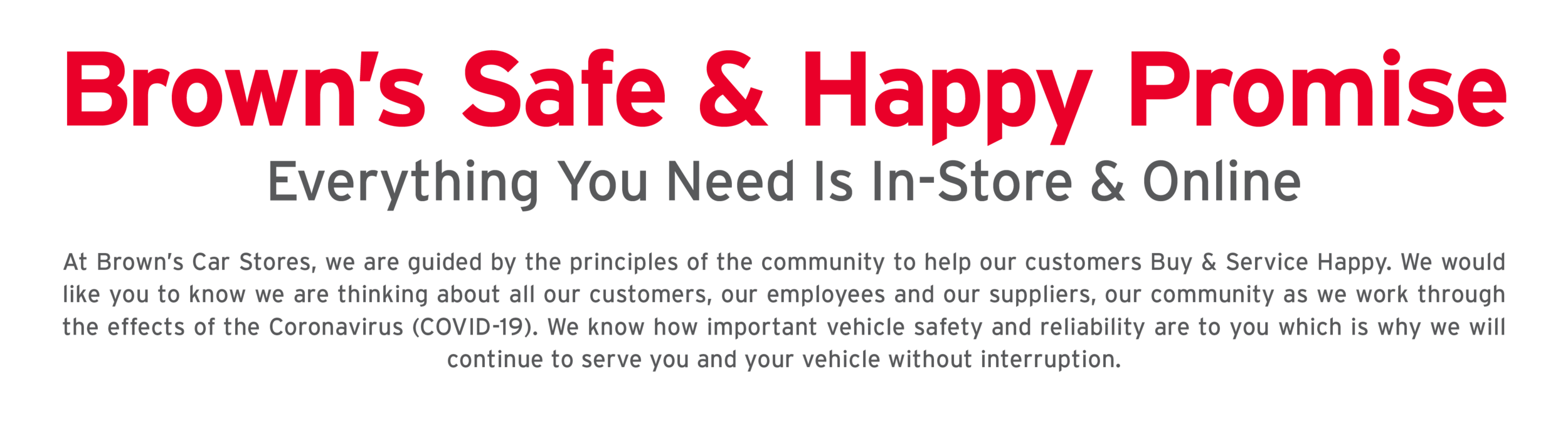 Browns Safe & Happy Promise