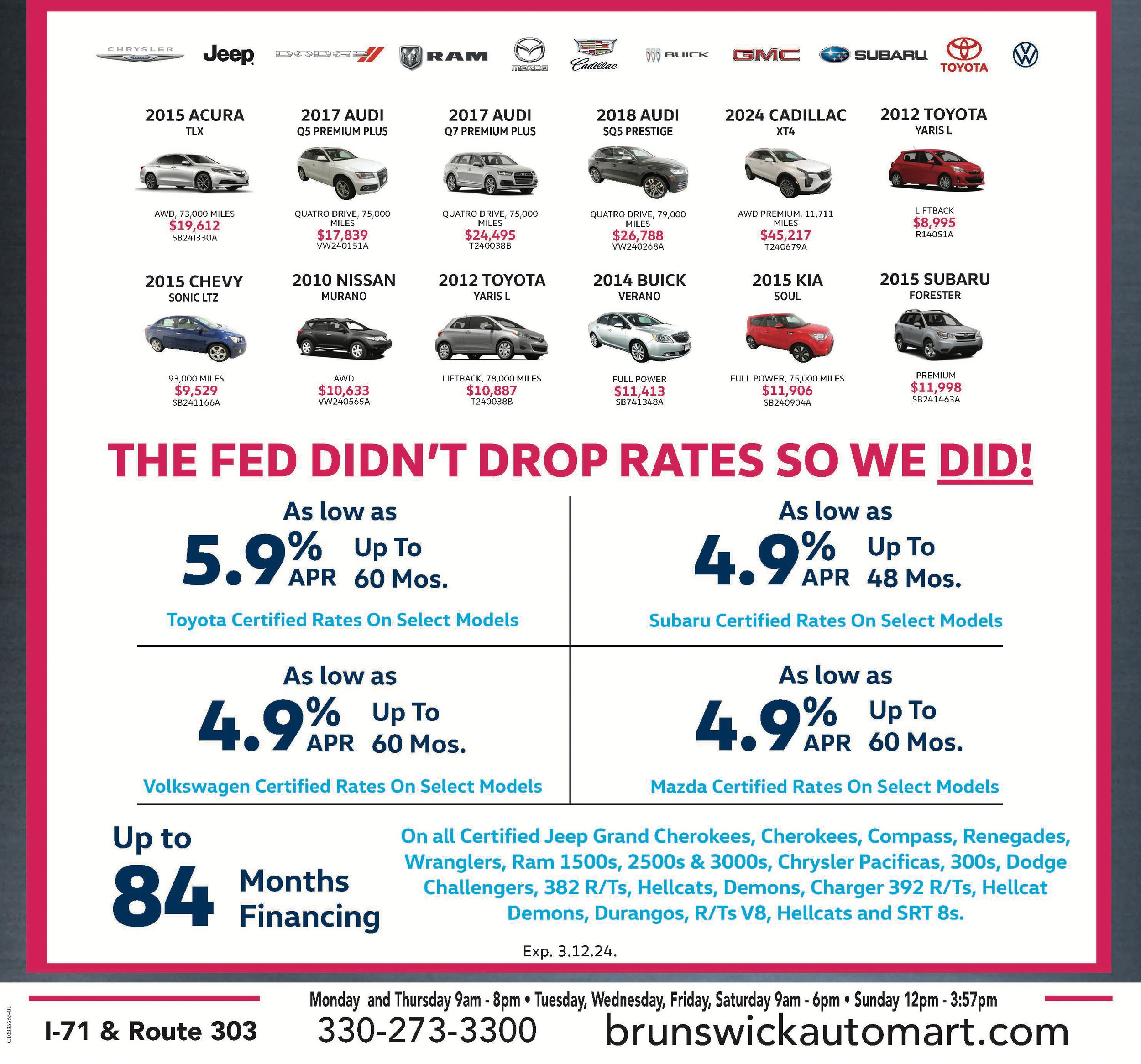 Certified & Used Vehicle Specials in Brunswick Near Cleveland