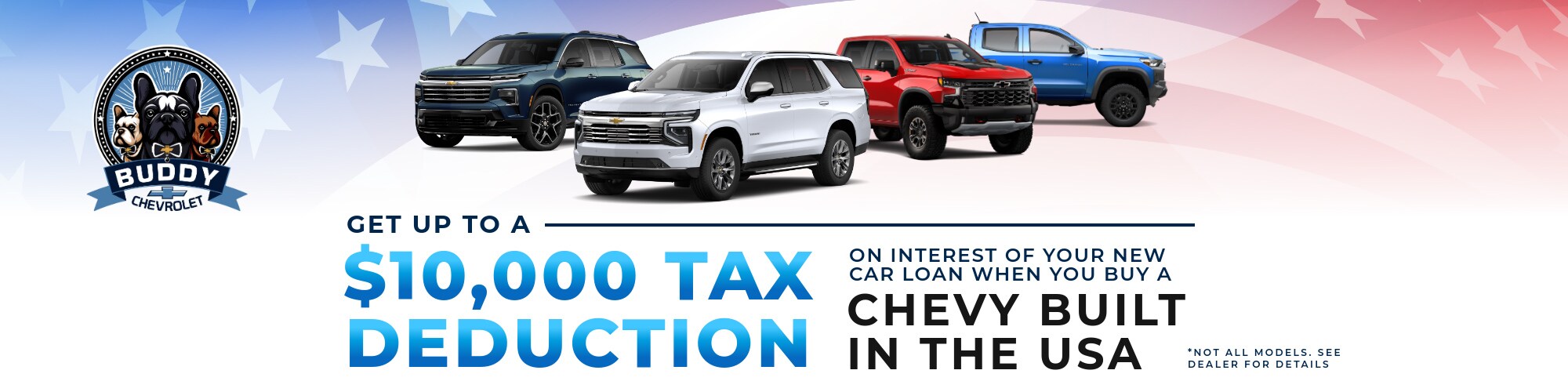 Chevrolet Tax Deduction at Buddy Chevrolet $10,000 Tax Dedeuction