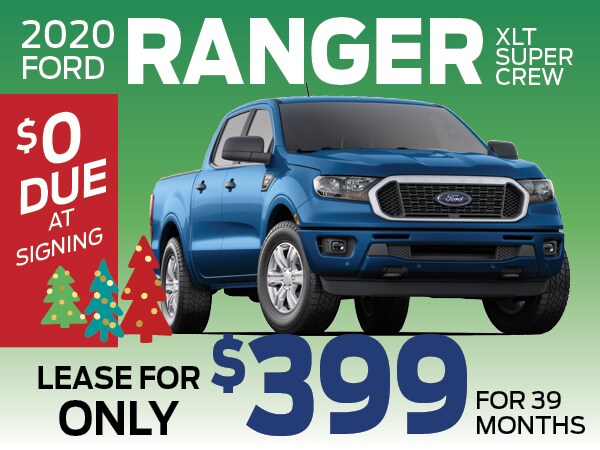 2020 Ford Ranger Lease for $399 per month with $0 due at signing