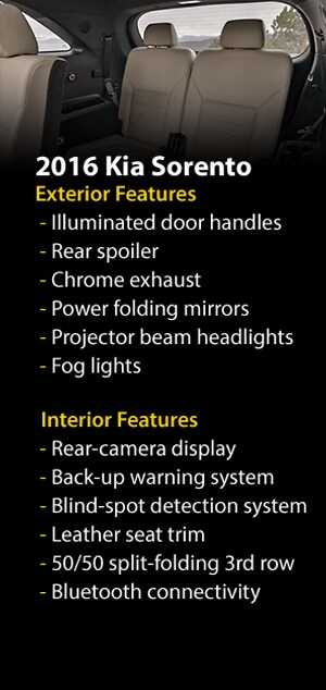 2016 Kia Sorento features 2016 Kia Sorento features