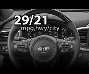 2016 Kia Sorento up to 29/21 MPG highway/city 2016 Kia Sorento up to 29/21 MPG highway/city