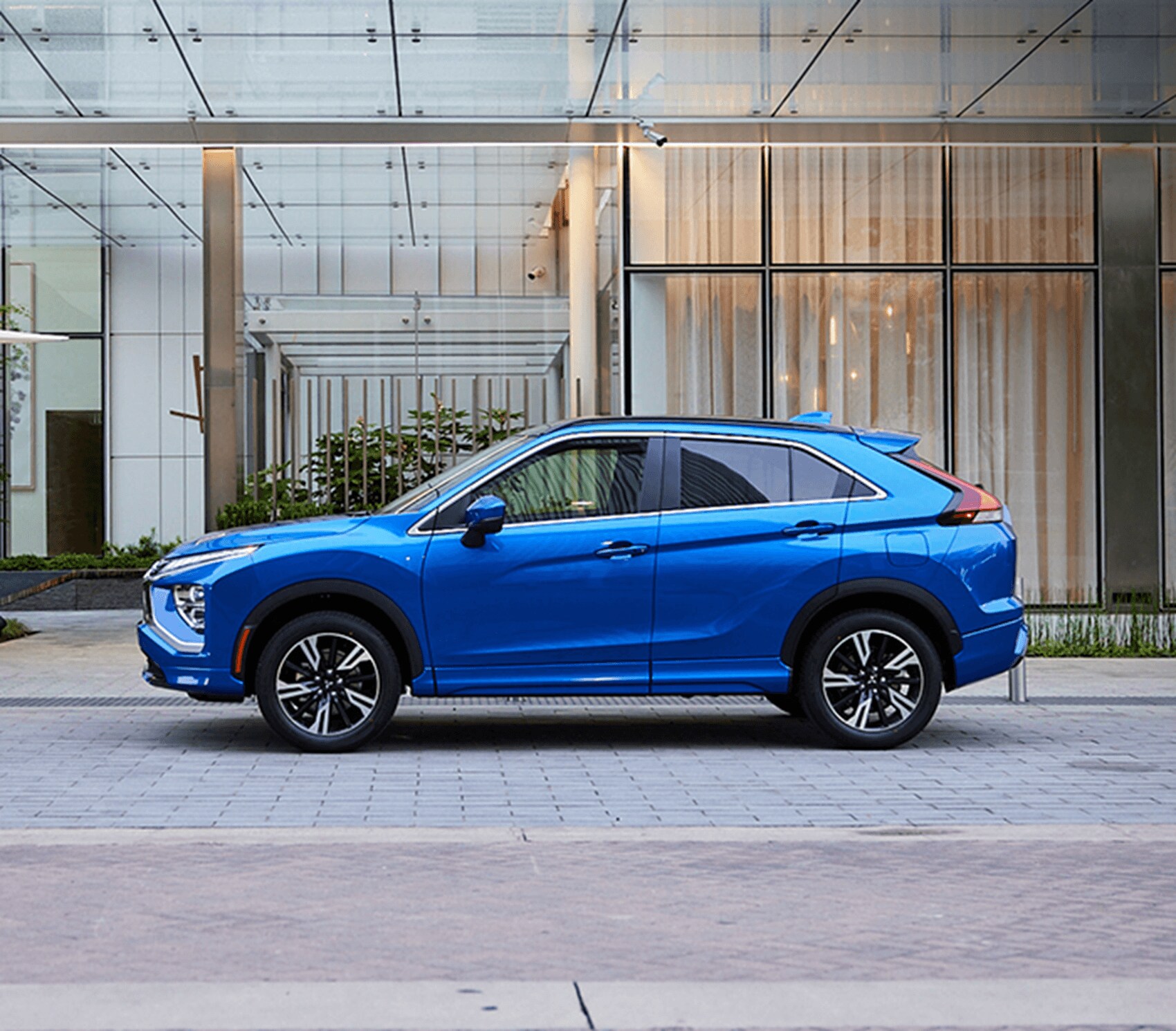 Blue Mitsubishi Eclipse Cross on street