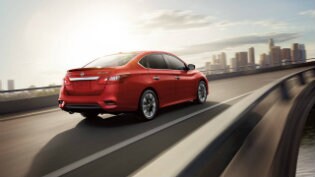 Rear angle of 2017 Nissan Sentra Rear angle of 2017 Nissan Sentra