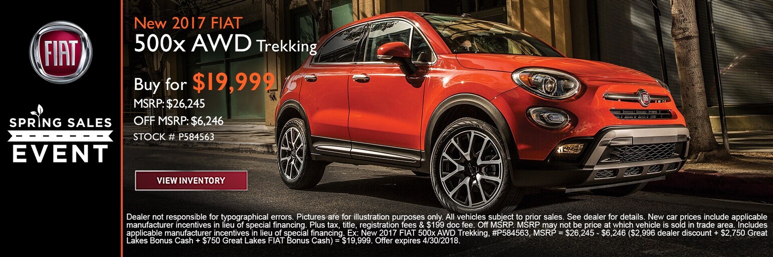New 2017 FIAT 500x AWD Trekking
