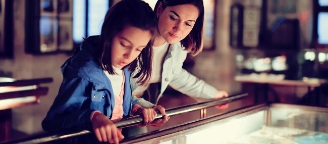Family Checking Out Museum Family Checking Out Museum