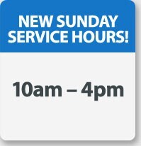 New Sunday Service Hours! 10am - 4pm