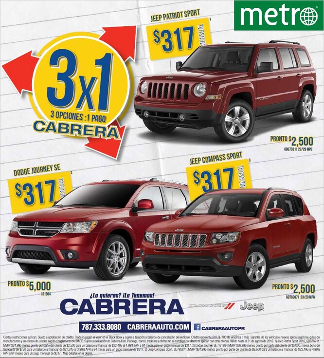 Tres opciones un pago - Cabrera