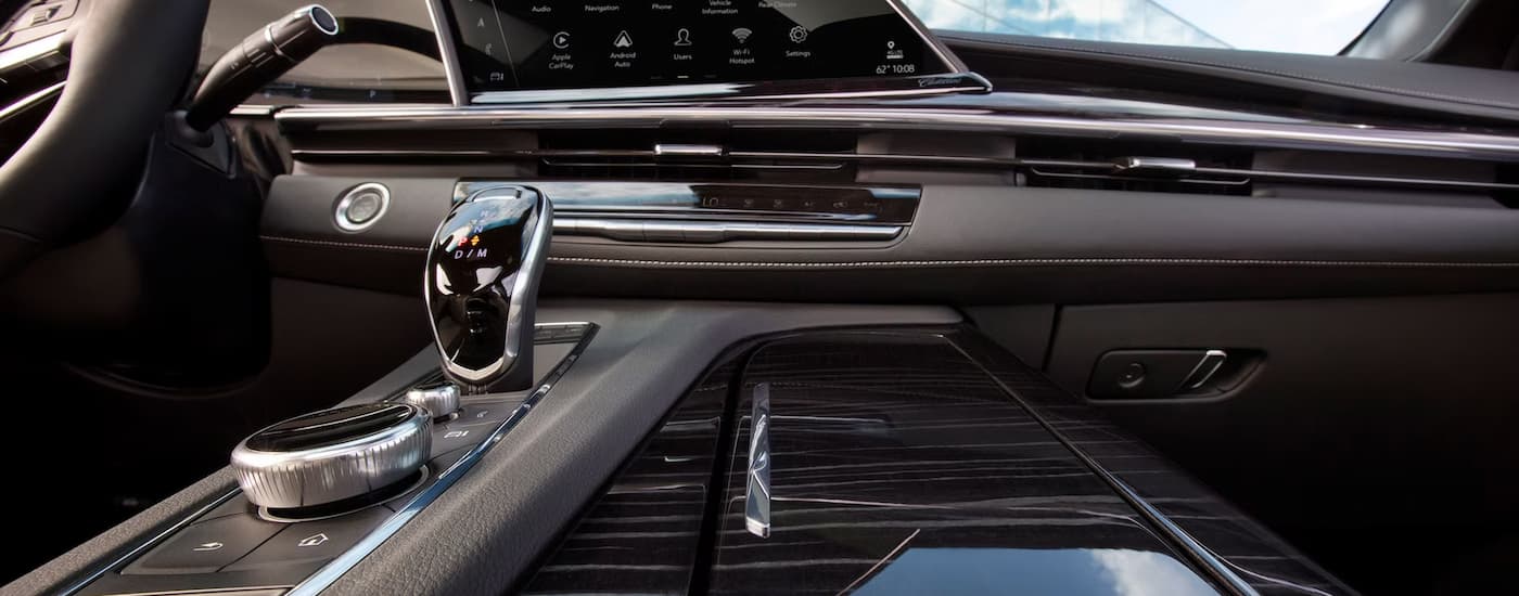 Cadillac Dealer Near Brooklyn - 2023 Cadillac Escalade - Center Console.jpg A close up of the center console in a 2023 Cadillac Escalade is shown.