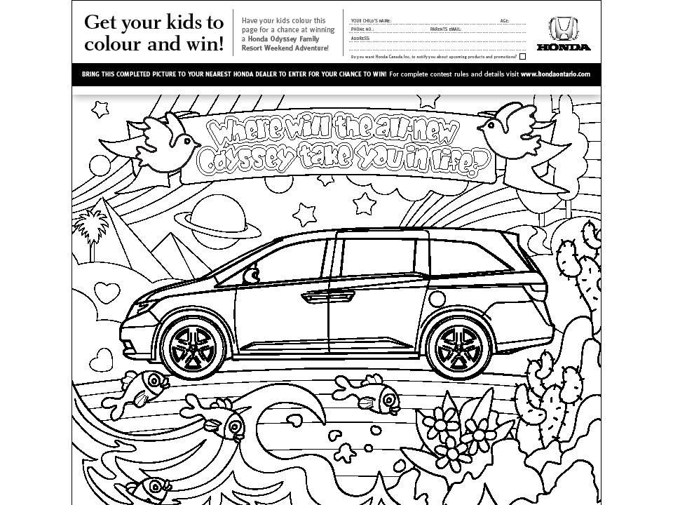 Honda odyssey coloring pages #6