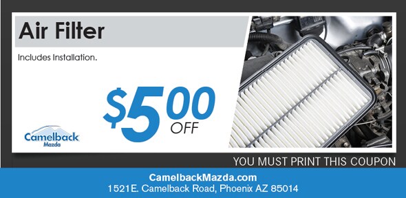 Engine Air Filter Special Coupon, Phoenix, AZ Mazda Automotive Service Engine Air Filter Special, Phoenix, AZ Mazda Service Coupon