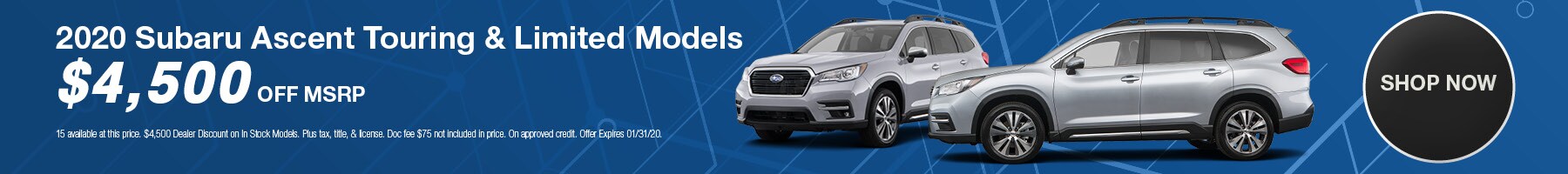 2020 Subaru Ascent Touring & Limited Models