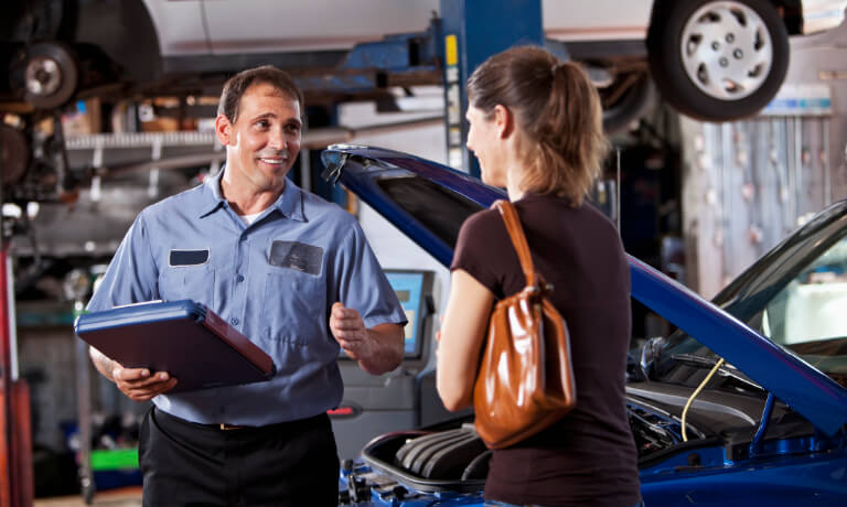 Service Advisor talking to a customer