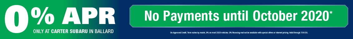 Carter Subaru Ballard - No Payments Until Oct