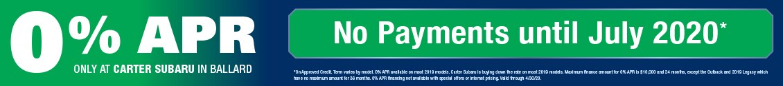 0% APR at Carter Subaru Ballard in Seattle, WA