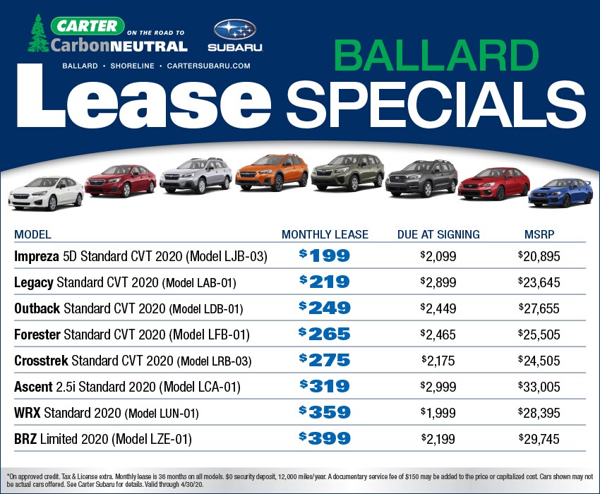 Carter Subaru Ballard Lease Specials