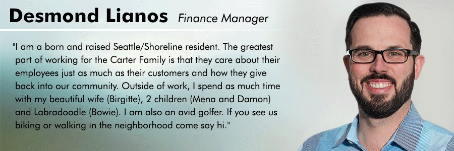 Desmond Lianos, Finance Manager at Carter Subaru Shoreline in Seattle, WA
