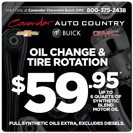 Oil Change and Tire Rotation - $59.95 up to 6
quarts of synthetic blend motor oil