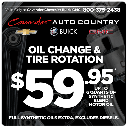 Oil Change and Tire Rotation - $59.95 up to 6 quarts of synthetic blend motor oil