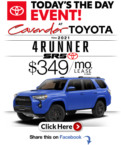 Click Here for Availability and
Pricing from Cavender
Toyota