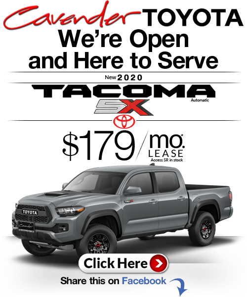 Click Here for Availability and
Pricing from Cavender
Toyota