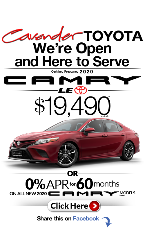 Click Here for Availability and Pricing from Cavender Toyota