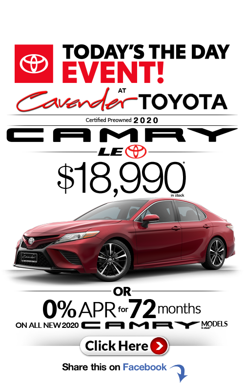 Click Here for Availability and Pricing from Cavender Toyota