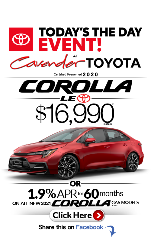 Click Here for Availability and
Pricing from Cavender
Toyota