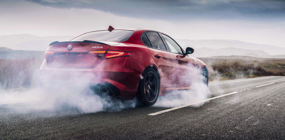 Alfa Romeo Performance Tires on a Guilia