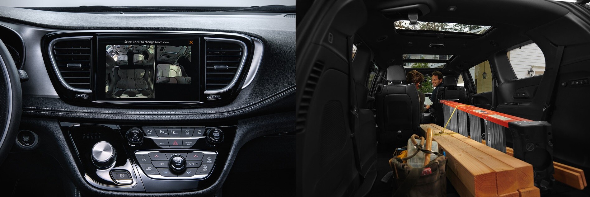 2021 Chrysler Pacifica Interior Dash With Ladder Stowed Away In The Back