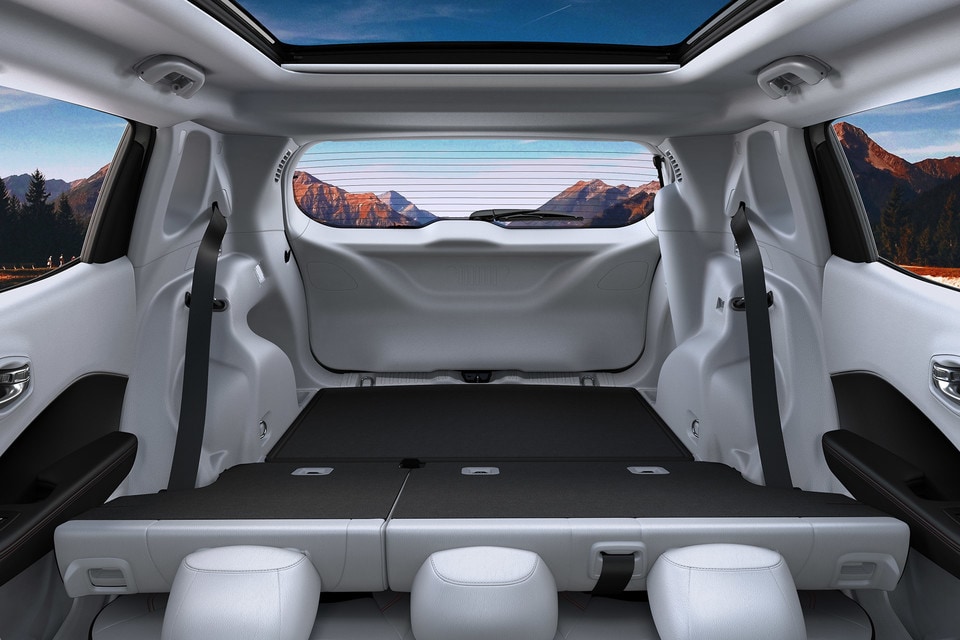 2020 Jeep Compass Interior With Seats Folded with Mountains in he background 2020 Jeep Compass Interior With Seats Folded with Mountains in he background