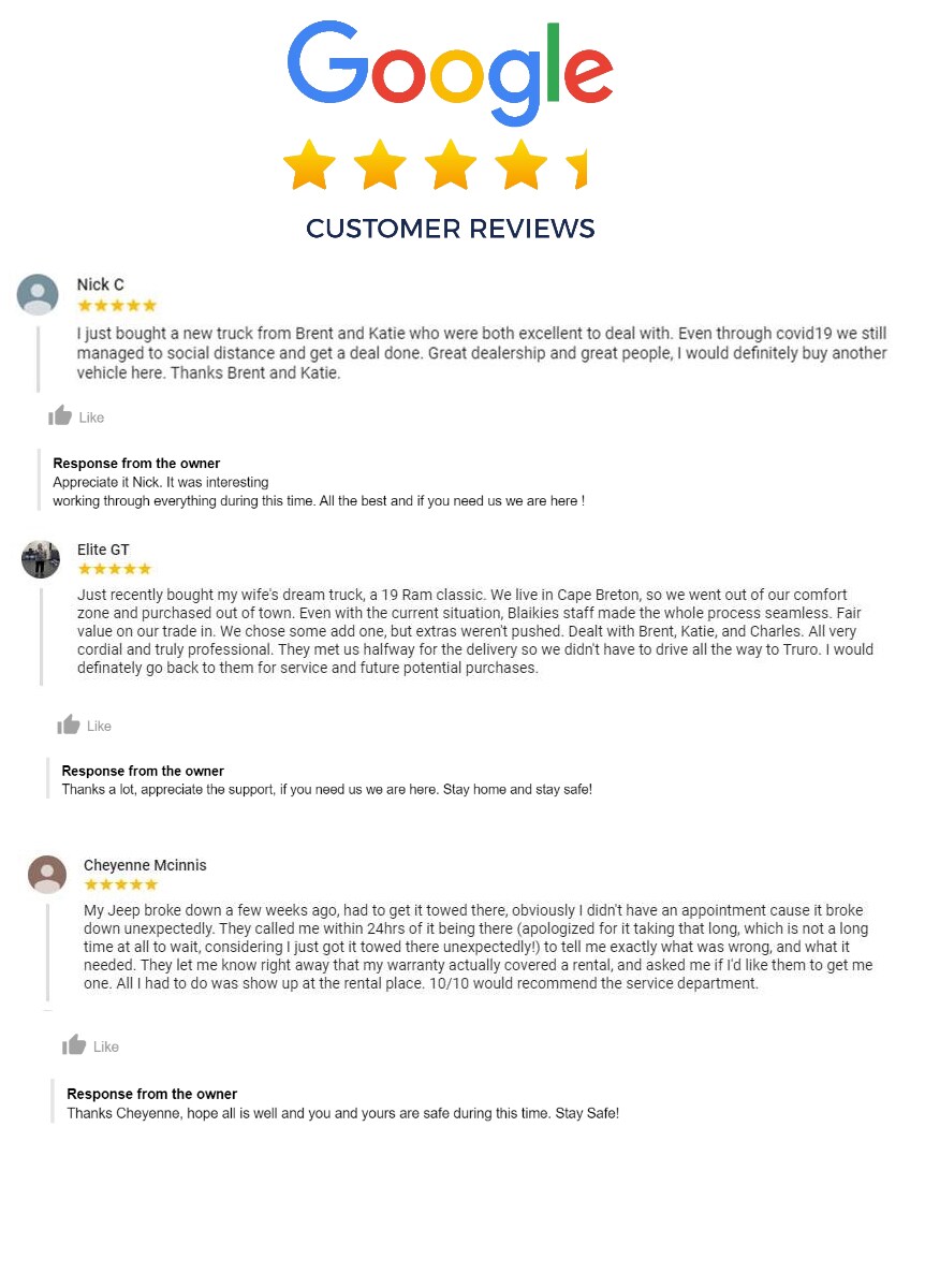 Blaikies Dodge Dealership Reviews on Google